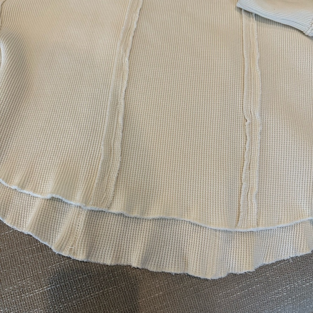 Free People Cream Ribbed Pullover - Picture 4 of 10